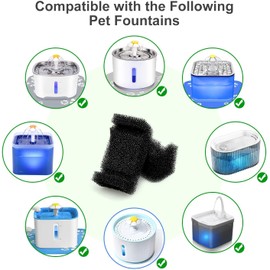 NautyPaws Cat Fountain Foam Filter Replacement, 4 Pack Cat Fountain Sponge Foam Filter for Cat Water Fountain Automatic Drinking Water Dispenser…