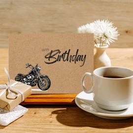 1 Premium Birthday Card Happy Birthday with Motorcycle Motif 18 x 12 cm with 1 Envelope, Birthday Card for Motorcyclists, Motorcycle Fans Motorcycle Friends