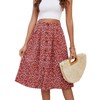 Naggoo Womens Daisy Print Skirt A-Line High Waist Casual Midi