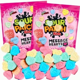 Valentine's Day Conversation Hearts Candy, Bulk 26 oz, SourPatchKids Fruity Mini Conversation Heart Shaped Candies with Kids Messages, Pastel Colored Valentine's Day Candy Hearts For Gifting, Friendship and Classroom Exchange