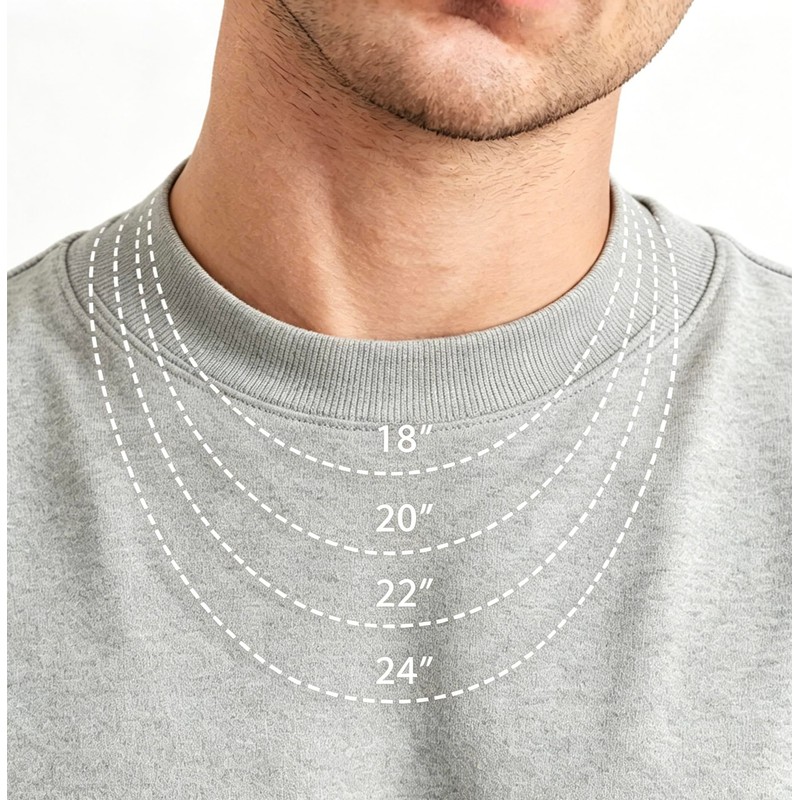 Fimhut Men's 5mm Cuban Link Chain Necklace, S925 Silver Plated