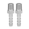 2Pcs 1/4in Hose Barb Quick Connector Male Threaded Coupler Air