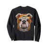 Grumpy English Bulldog in Punk Rock Style Sweatshirt