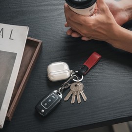 VULKIT Llavero de cuero genuino para hombres y mujeres Accesorios de transporte diario, One Size