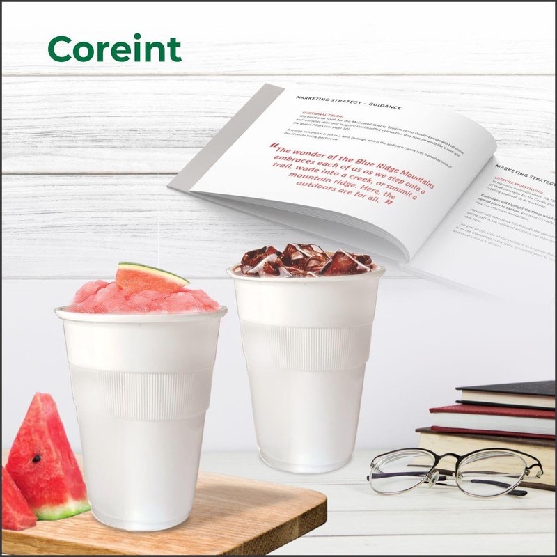80 Pcs White Plastic Cups 255ml /9oz –Extra Strong White