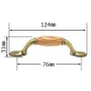 WAKI TW-349 Antique Brass Wooden Handle 3.0 inches (76 mm)