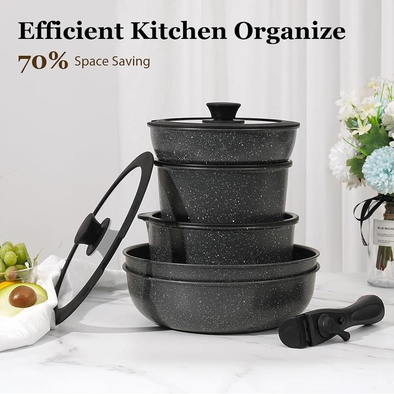 SODAY 15pcs Pots and Pans Set Non Stick, Cookware Sets