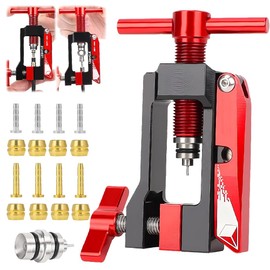 Vmxlso Bicycle Hydraulic Hose Fitting Insert Tool, Needle Driver Insertion Tool Kit, Bike Hydraulic Brake Hose Cutter, Bike Oil Tube Installation tool for Mountain bike Road Bicycle Repair, Red