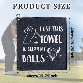 HBJSP Golf Towel with Clip, Golf Accessories for Men, Durable Golf Towel for Cleaning Balls & Grips, Practical Golf Gifts for Men for Husband Boyfriend Dad Golfers