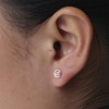 Sterling Silver Circle 7mm Circular Spiral Swirl Round Dot Stud