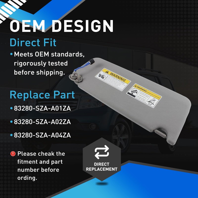 Femibon Driver Left Side Sun Visor Compatible with Honda Pilot