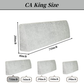 PYXAYS Headboard Wedge Pillow，King Headboard Pillow，Reading Pillow for Bed，backrest Pillows for Sitting in Bed,Perfect for Sitting, Reading or Working, with Removable Cover, Light Gray