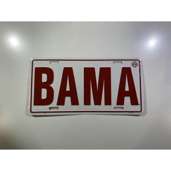 BAMA Aluminum License Plate University of Alabama Crimson Tide UA
