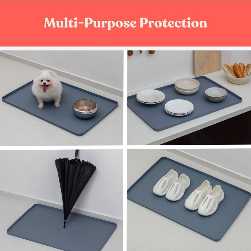 3 in 1 SET: Under Sink Mat with Cutout for