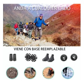 Bastones De Senderismo Bastón Plegables Trekking 2 Piezas