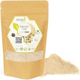 Psyllium Husk en Polvo 100% Natural (100 g) Fibra Soluble de Alta Pureza Apoyo Digestivo y Saciedad Sin Gluten Maia Orgánicos