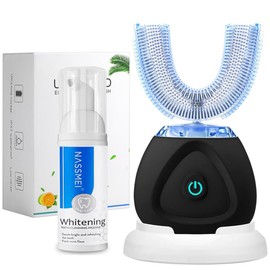 FULYA Auto Toothbrush with Teeth Whitening Mousse, Automatic Tooth Brush for Adult, 360° Ultrasonic Toothbrushes Waterproof, Rechargeable Electric Tooth whitening Brush
