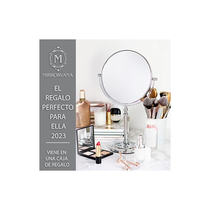 Mirrorvana Espejo de Mesa con Aumento 10X y Giro 360°