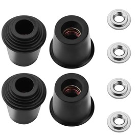 TUOREN 4Pcs Bass Drum Threaded Rubber Feet 29x33mm Floor Tom Leg Tips Rubber Feet with Lock Nut Fits for Most Bass Drum Spurs Legs