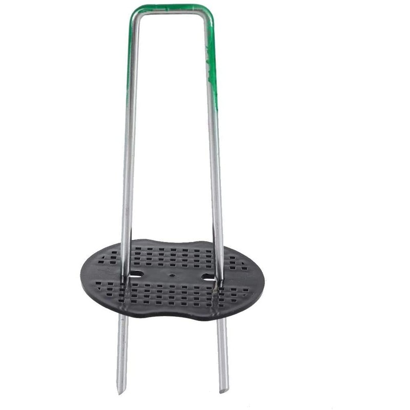 LINZI Pack of 100 U-Shaped Garden Pegs Half-Green Galvanised Steel