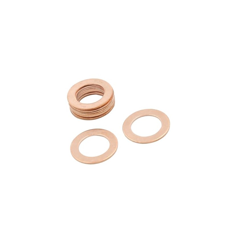 A ABSOPRO 15mm Inner Dia Copper Washers Flat Car Sealing