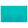 JAM Paper® Heavy Duty Plastic 2-Pocket Folders - Teal Blue