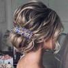 Yheakne Bridal Hair Clip Hair Clip Crystal Wedding Headpiece Blue