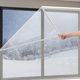 65x100 Detachable Draft Blocker Vinyl Film - Windproof & Winterization Sheet with Velcro 65X100