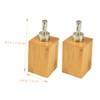 Alipis Bamboo Stainless Steel Pump Bottles 2 Pcs Refillable Soap