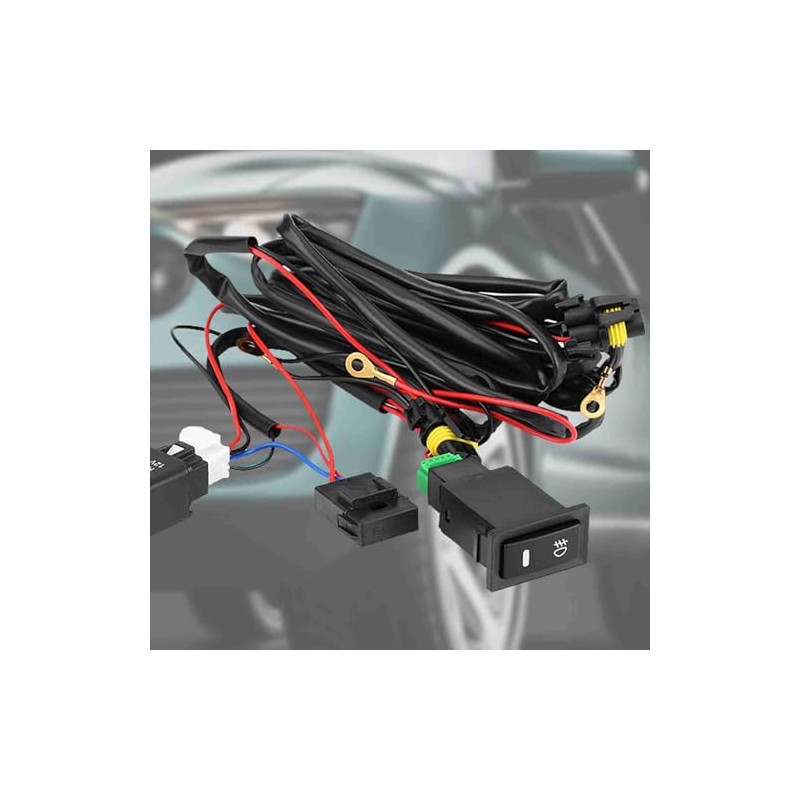 Universal 12V LED Fog Light Switch Wiring Harness Kit with
