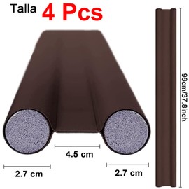 4Pcs Protector y Guardapolvo para Puerta - Tapón de Aire para Debajo de la Puerta, Impermeable y Sin Pegamento,Tope de Puerta Sellador con Bloqueo de Ruido,Usado par Aislamiento/Viento/Ruidos (Marró)