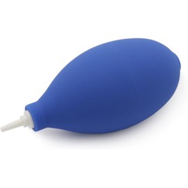 Portable Compressed Air Duster - Cordless Compressed Air Blower for Computer, Keyboard, Camera, Lens, Watch, Hearing Aids - Mini Squeeze Ball Pump Cleaner Tool with Short Nozzles (Blue)