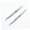 LABRIMP 2pcs Steel Tweezers Jewelry Repair DIY Multifunctional Pointed Precision