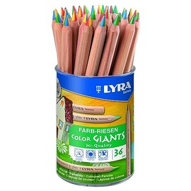 LYRA Farb-Riesen 4-Colour Round Tin with 36 4-Colour Pencils, Assorted, 3933365, 36 4-Colour Pencils