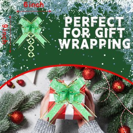 20 Pieces Large Pull Bows, Heart-Shaped Gift Bow,6 inches,Christmas, Party Birthday Gift Wedding Ribbon Bows for Wrapping Boxes or Flower Decorations, Valentine's Day Gift Decorations (Green)