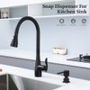 Sink Soap Dispenser for Kitchen Sink (Matte Black), All Brass