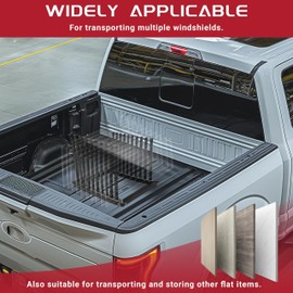 HECASA 9-Lite Windshield Rack Truck Bed Windshield Protection-Mobile 9 Slot Auto Glass Cargo Protection Management Rack Steel, black, MO-3554