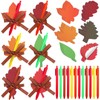 Geyee 24 Pack Fall Leaves Sticky Notepad Set with Pen