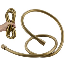 TRIPHIL Kink-free Silicone Extra Long Flexible Handheld Shower Head Replacement, Premium Anti-Explosion RV Shower Hose with Brass Insert and Nut, Brushed Gold