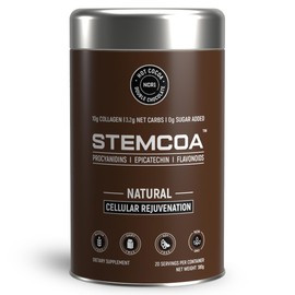 Stemcoa NCR1 - Natural Cellular Renewal & Rejuvenation, Double Chocolate Flavor, Hydrolyzed Bovine Collagen Powder with Cocoa & Resveratrol, Non-GMO, Gluten Free & Keto Diets