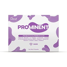 PROMINENT QUOD Probióticos Prebióticos para Mujeres Vitaminas E B5 D Arándano y Biotina Caja de 30 Cápsulas                                           