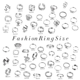 JeweBella 58 PCS Vintage Knuckle Ring Set for Women Bohemian Stackable Joint Finger Rings Stacking Butterfly Snake Hollow Carved Crystal Midi Silver/Gold Rings Pack for Gift