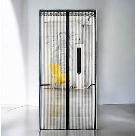 Black Moon Gathered Stripe 100x210cm Mosquito Net Door Screen Front Door Screen