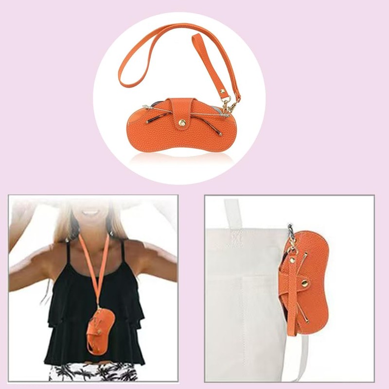 Soft Leather Sunglasses Bag Pouch Slim Glasses Case Holder Glasses