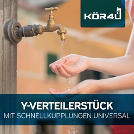kör4u 3 Quick Coupling Brass Universal Y Splitter 3/8" to 1 1/2" for Indoor and Outdoor (Quick Coupling)