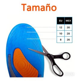 Plantillas Ortopédicas para Fascitis Plantar y Pie Plano, con Gel y Tela Recortables