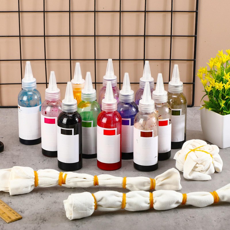 SilTriangle Tie Dye Kit Includes 12 Blank Tote Bags, 12