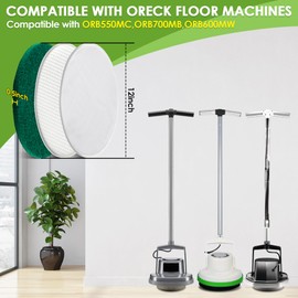 Dunkive 6 Pack 12 Inch Floor Machines Pads Compatible with Oreck Commercial 550MC Orbiter Floor Machine, Floor Buffer Pad for Floor Machine, Floor Scrubber Pads for Hardwood and Tile Floors Cleaning