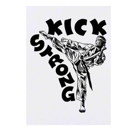 'Kick Strong, Stay Powerful' Temporary Tattoo - Water Resistant, Skin-Safe, Non-Toxic Transfer (TO00083963)