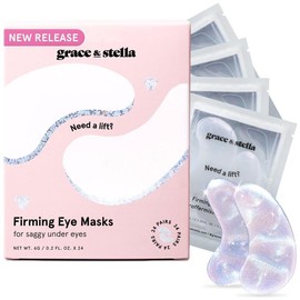 grace & stella under eye masks for dark circles puffy eyes wrinkles hydrating firming smoothing pink blue purple giftsets:_24-pairs White (firming)